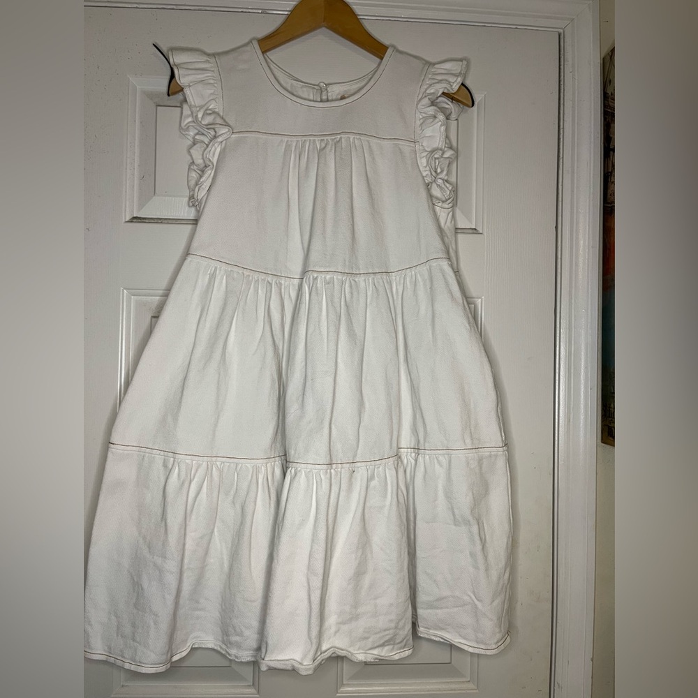 Altar'd State White denim babydoll dress